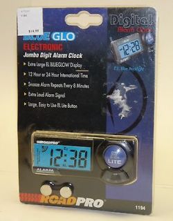 Lite Blue Glow DIGITAL ALARM CLOCK w/ Snooze RoadPro 1194 Brand 