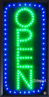   vertical all letters Animated Led OPEN Sign on/off Switch/Chain 19x10