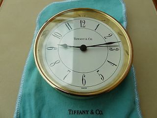 Tiffany & Co. Brass Swiss Made Travel Desk Clock