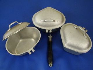 Vintage Century Metalcraft Silver Seal Trio Oven Roaster Set Pot w 