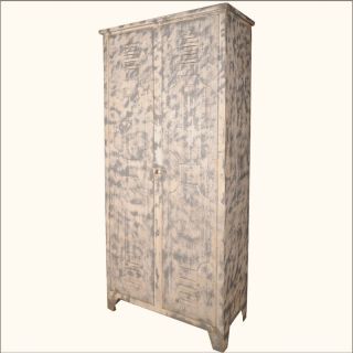 Industrial Spotted Gray Cast Iron Storage Wardrobe Armoire Cabinet 
