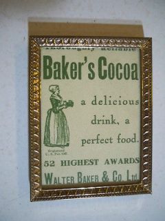 Bakers Cocoa ad 1910 in frame 4 3/8 x 3 3/8