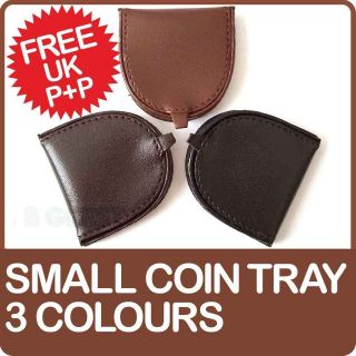 Small Leather Coin Mens Tray/Purse Wallet in 3 Colours