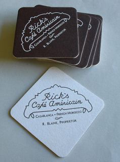 Cocktail Coasters from Ricks Cafe Americain as depicted in CASABLANCA 