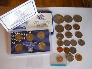Coin Collection 2005 Quarter Proof Set, Ike $+ 3 Old(Au)JFK,1905&1912V 