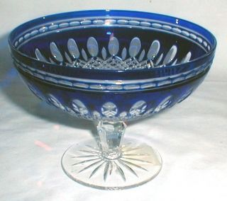 WATERFORD CLARENDON COBALT BLUE 6 COMPOTE MINT WITH TAG