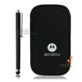 Neoprene Case Pouch + Touch Pen For Motorola XT615 XT532 MOTOKEY Mini 