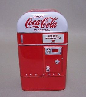 Coke Rounded Vending Machine Shaped Tin Nostalgic Coca Cola Red White 