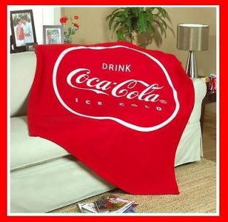 Newly listed NEW Coke Fleece Throw Blanket Coca Cola soda logo cap