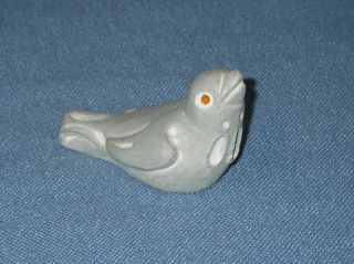   Isabel Bloom Signed Concrete Bird with Amber Colored Glass Eyes