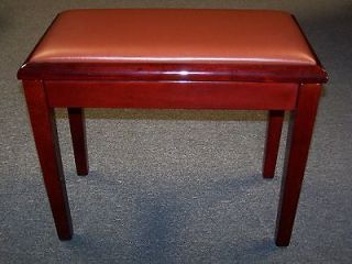   , Red Mahogany Polish, Copper colored Cushion, Square Tapered Legs