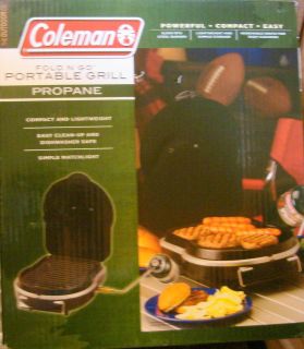 COLEMAN FOLD N GO PORTABLE PROPANE GAS GRILL OUTDOOR TAILGATING 