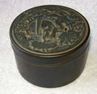 Beautiful Metzke Pewter Noahs Ark Collectible Tin/Trinket Box