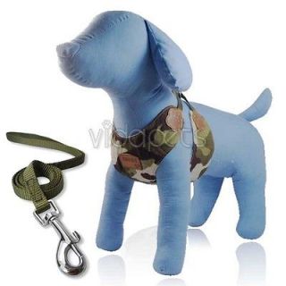 18 26GIRTH Camouflage Comfort Dog Harness Vest Collar Large+ leash