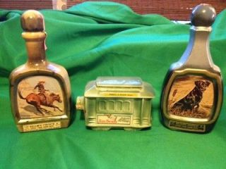 Lot of 3 Vintage Jim Beam Ceramic Collector Bottle Decanters
