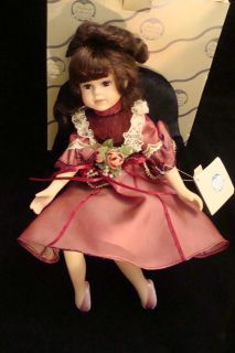 THE PALMARY COLLECTION THREE HEART PORCELAIN DOLL NIB