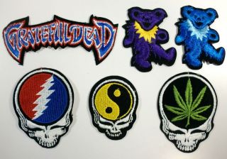 Grateful Dead Patch Collection DANCING BEAR Steal Your Face ying yang 
