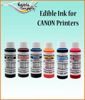 oz   6 Color Edible Ink Refill Kits for Canon Printer