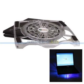   USB Cooling Cooler 1 Fan with Blue Light Pad Stand for 15.4 Laptop PC