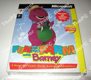   the Farm with Barney NEW SEALED BIG BOX PC Game Microsoft Actimates Z