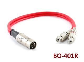   1ft Bang & Olufsen Din 5 Pin Plug to 2 RCA Jacks Ultra Flex Cable
