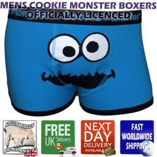 Mens Boys Cookie Monster Cartoon Boxers Officially Licenced XS SM MED 