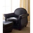   Modern Kingston Leather Arm Chair and Ottoman Living Room Furniture