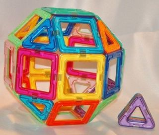30 MAGFORMERS   SET OF 18 SQUARES & 12 TRIANGLES MULTIPLE COLORS 