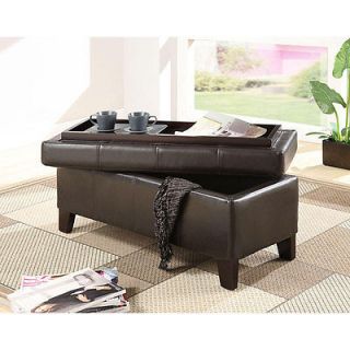 New Home Loveseat Living Room Furniture Chocolate Leatherette Storage 