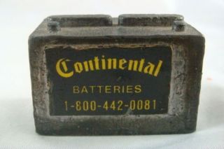   Late 60s Early 70s Continental Batteries Black 12V Metal Paperweight