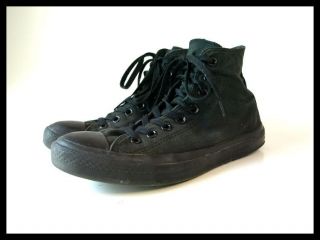 Vintage Solid All Black CONVERSE Chuck Taylor High Top Shoes Sneakers 