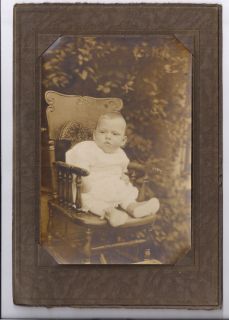 Baby Antique Photograph Cute Child in High Chair ca 1900