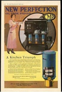 1919 Print Ad NEW PERFECTION Oil Cook Stoves Kitchen
