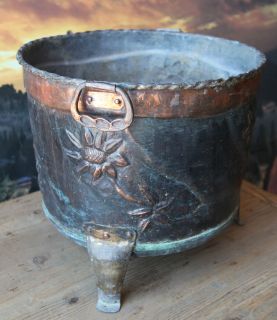 Large Circa 1840s Copper Swiss Three Legged Pot