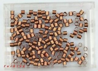 5000pcs Jewelry Findings 1.5mm Dull Copper Tone Tube Crimp End Spacer 