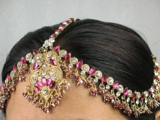 New Costume Indian Jewelry Hair Band Matha Patti Jewellery Goldplated 