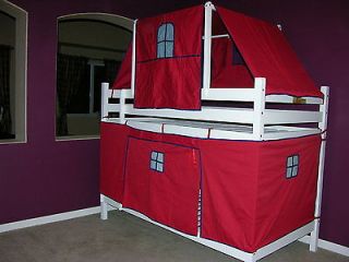 Cottage Kids Red Theme Tent Set With Canopy For Twin Loft Bunk Bed