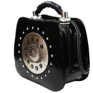 New arrivewomens cool telephone shape handbag/purse*​black