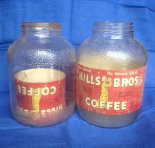 Vintage Hills Brothers Coffee Jars, Labels, Different Designs 