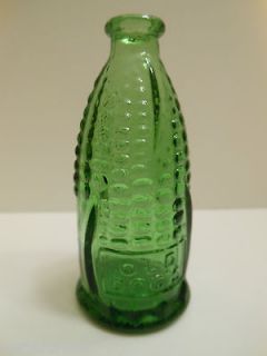 WHEATON glass bottle   old docs docs cure   corn cob 3 tall   green