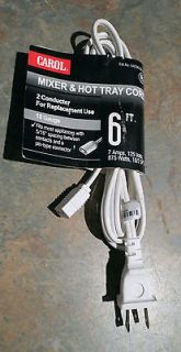 Salton Hotray Appliance Hot Tray Power Cord 2 Prong Hole Plug 6