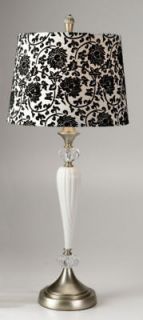 TRADITIONAL Black Damask S/2 TABLE LAMPS w/ Tapered Drum Shade Toile 
