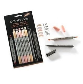COPIC CIAO PENS   5 + 1 SKIN SET   GRAPHIC ART MARKER PENS + FINELINER