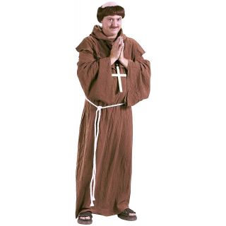   Monk Adult Mens Friar Tuck Priest Brother with Wig Halloween Costume