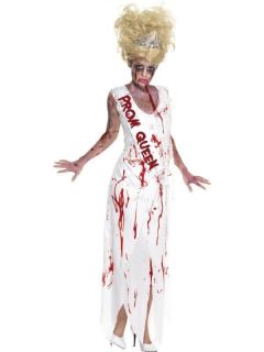 Women Zombie Prom Queen Halloween Fancy Dress Costume