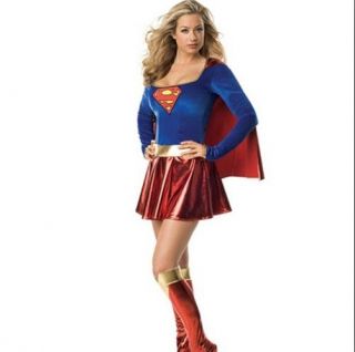   Woman Outfit Costume Halloween Fancy Dress Hero Cosplay + Boot Covers