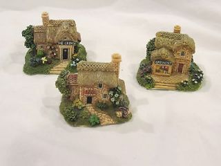 Set of 3 Miniature Cottages Chemist Shop, Crown, The Leonardo 