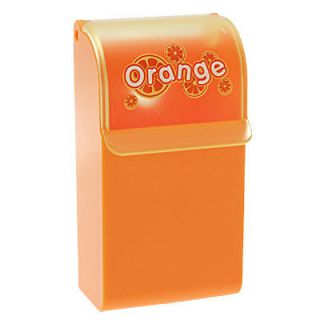 Orange Plastic Rectangle Cotton Bud Swab Holder Case Zaylv
