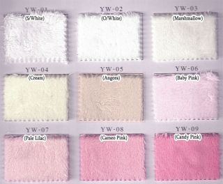 SOFT MINKY CHENILLE FABRIC 5MM SOLID 65 COLORS 60x36