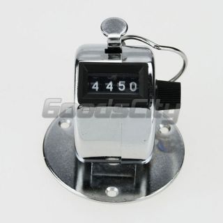 New 4 Digit Stainless Desk and Hand Held Tally clicker Counter US
